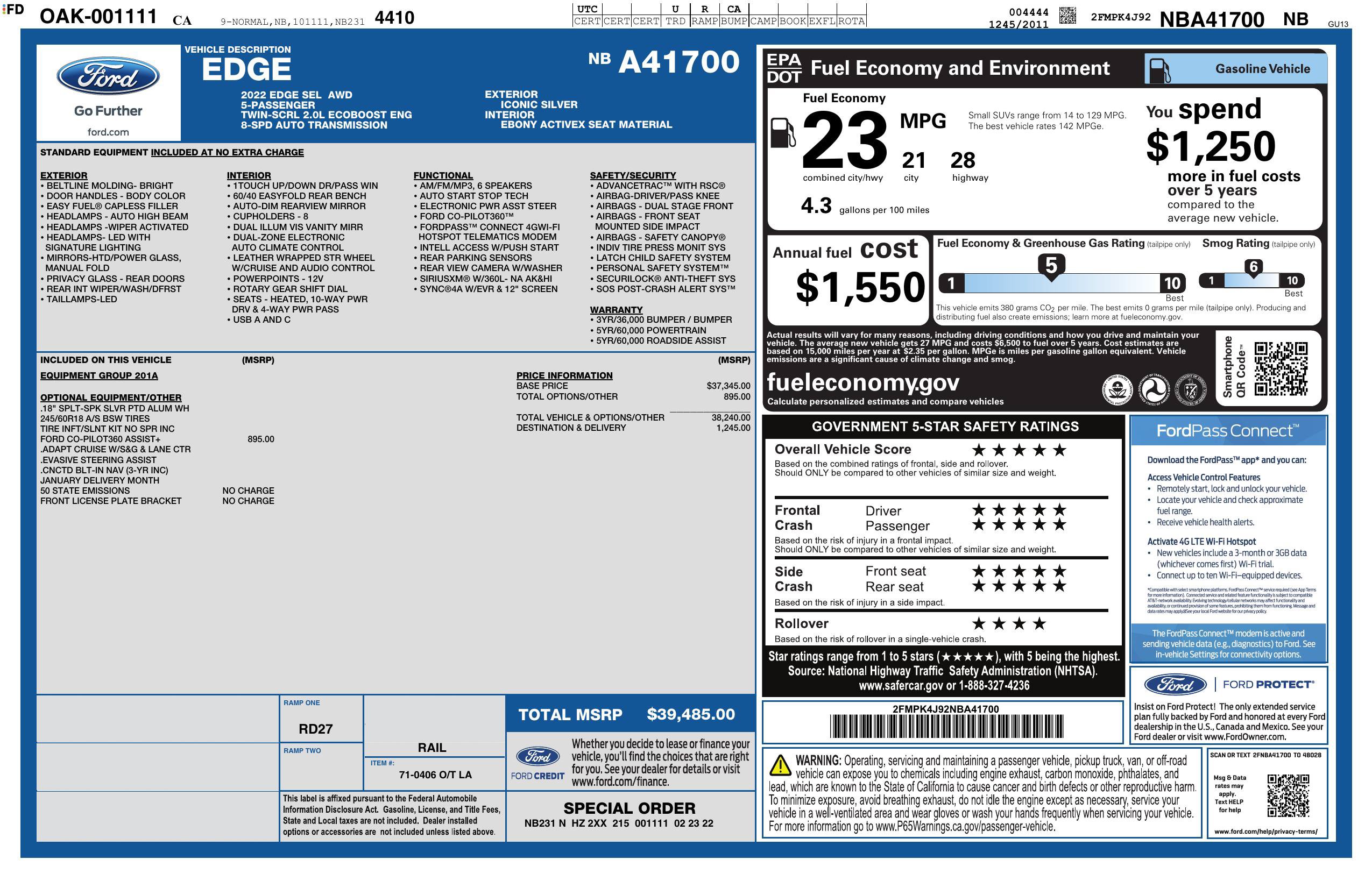 Used 2022 Ford Edge SEL AWD/4WD image 36