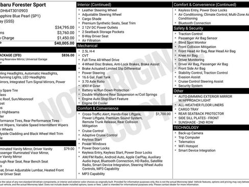 New 2026 Subaru Forester Sport w/ Sport Package AWD/4WD image 26