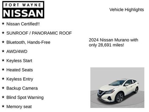 Certified 2024 Nissan Murano SL AWD/4WD image 8