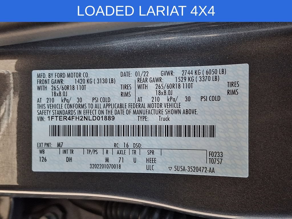Used 2022 Ford Ranger Lariat AWD/4WD image 28