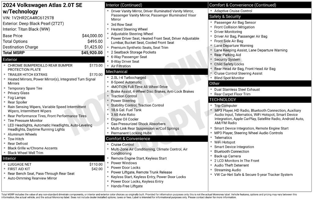 Used 2024 Volkswagen Atlas SE AWD/4WD image 38
