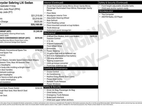 Used 2004 Chrysler Sebring LXi w/ Luxury Group image 1