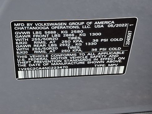 Used 2022 Volkswagen Atlas Cross Sport SEL R-Line w/ Cross Sport MDO Package AWD/4WD image 25