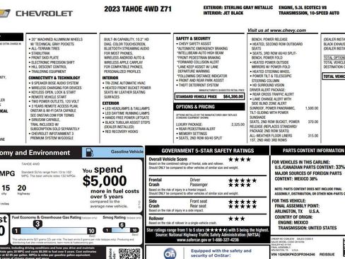 Used 2023 Chevrolet Tahoe Z71 w/ Luxury Package AWD/4WD image 5