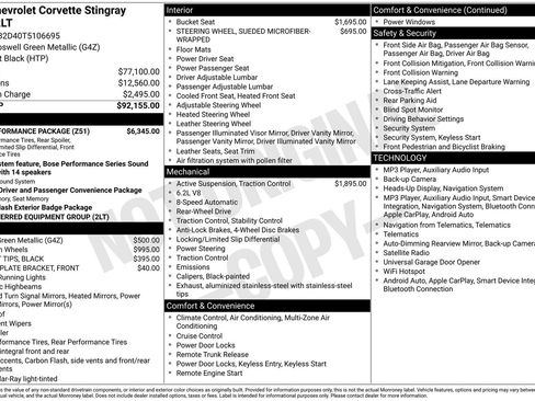 Certified 2026 Chevrolet Corvette Stingray Preferred Cpe w/ Z51 Performance Package RWD image 35