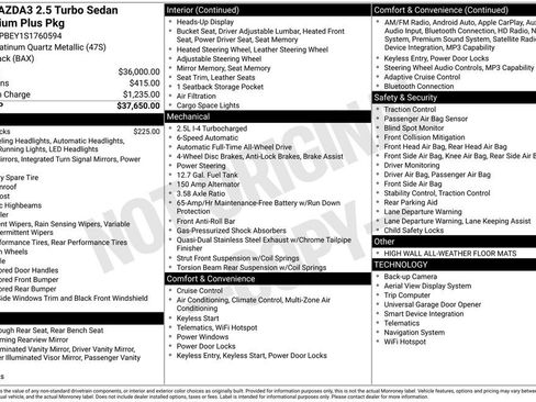 Used 2025 MAZDA MAZDA3 2.5 Turbo Sedan w/Premium Plus image 41