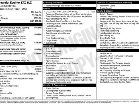 Used 2016 Chevrolet Equinox LTZ w/ Enhanced Convenience Package FWD image 12
