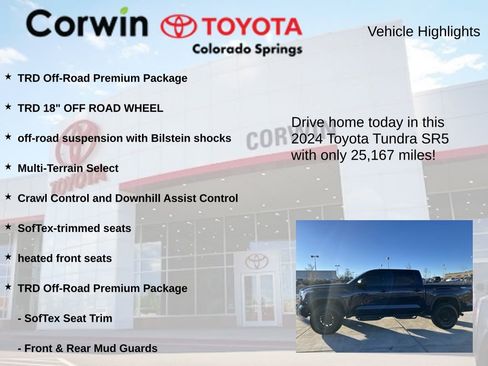 Used 2024 Toyota Tundra SR5 w/ TRD Off-Road Premium Package image 7