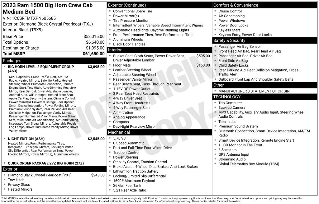 Used 2023 RAM 1500 Big Horn AWD/4WD image 2