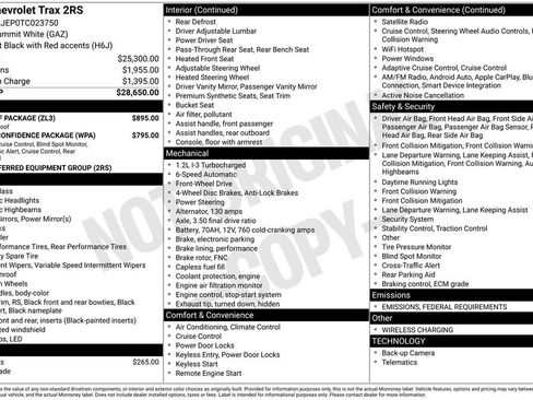 New 2026 Chevrolet Trax RS w/ Sunroof Package image 10