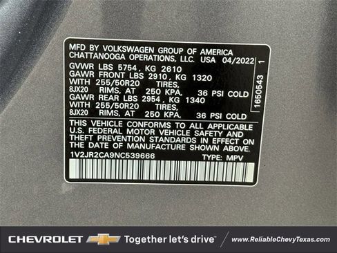 Used 2022 Volkswagen Atlas SE image 43