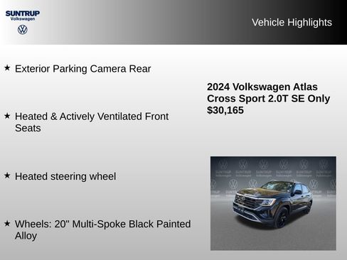 Used 2024 Volkswagen Atlas Cross Sport SE w/ Panoramic Sunroof Package AWD/4WD image 16
