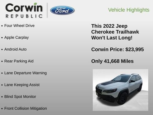 Used 2022 Jeep Cherokee Trailhawk w/ Trailer Tow Group image 6