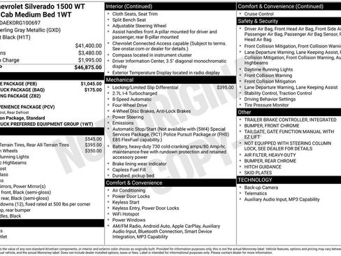 Used 2024 Chevrolet Silverado 1500 W/T w/ WT Value Package AWD/4WD image 21