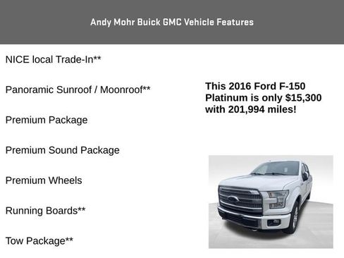 Used 2016 Ford F150 Platinum w/ Equipment Group 701A Luxury AWD/4WD image 8
