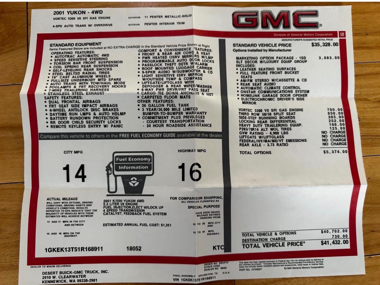Used 2001 GMC Yukon SLT AWD/4WD image 5