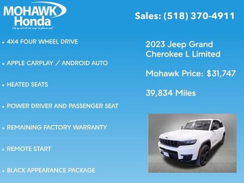 Used 2023 Jeep Grand Cherokee L Limited w/ Black Appearance Package image 14