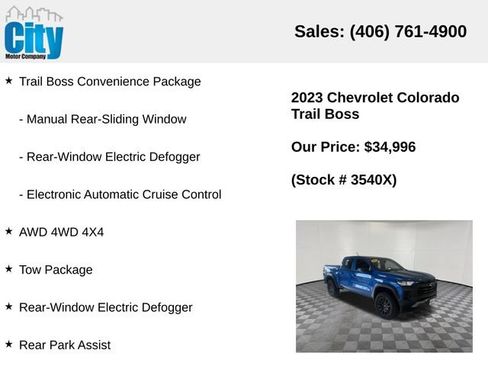 Used 2023 Chevrolet Colorado Trail Boss w/ Safety Package AWD/4WD image 13