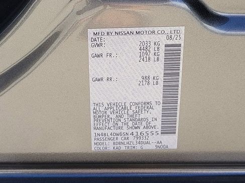 New 2025 Nissan Altima 2.5 SV w/ SV Special Edition Package image 12