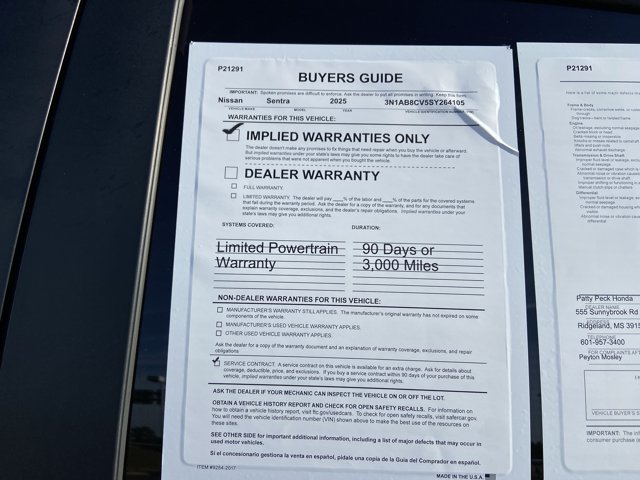 Used 2025 Nissan Sentra SV FWD image 4