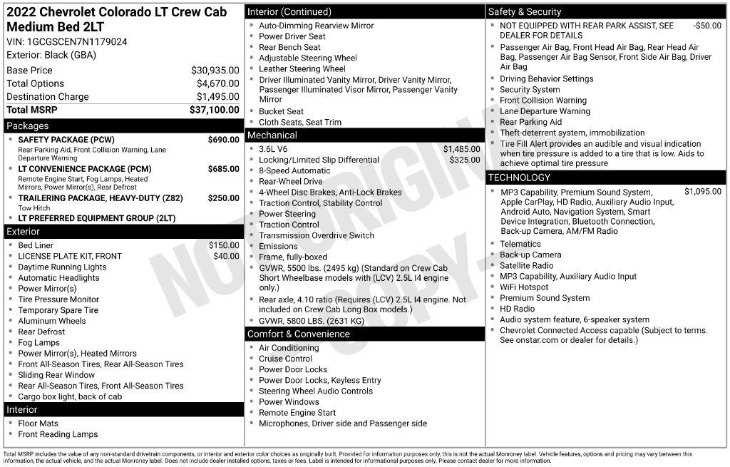 Used 2022 Chevrolet Colorado LT w/ Safety Package RWD image 7