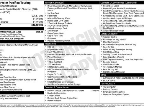 Used 2021 Chrysler Pacifica Touring w/ S Appearance Package image 37