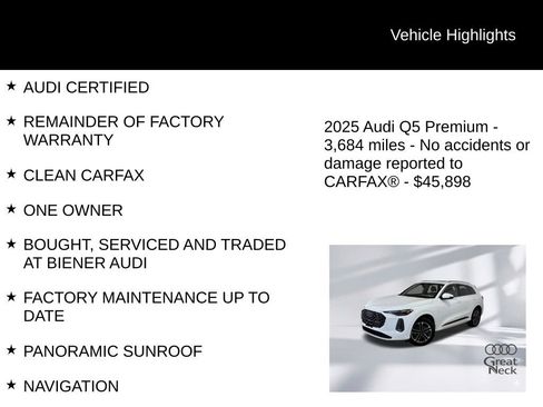 Certified 2025 Audi Q5 2.0T Premium w/ Convenience Package image 9