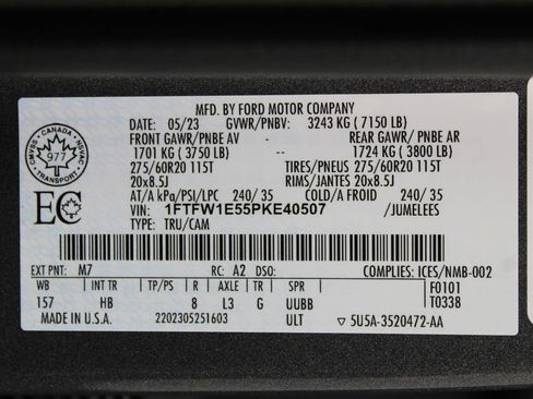 Used 2023 Ford F150 Lariat w/ Equipment Group 502A High AWD/4WD image 79