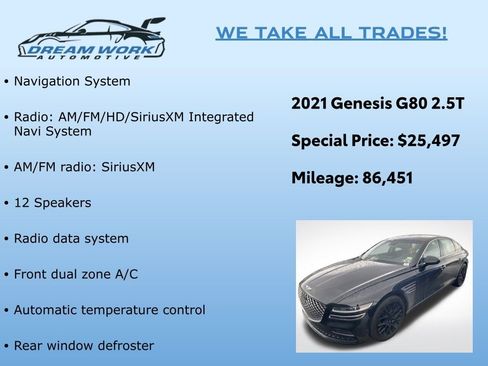 Used 2021 Genesis G80 2.5T w/ Prestige Package image 2