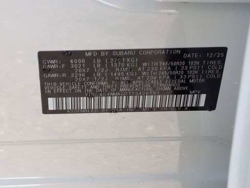 New 2026 Subaru Ascent Limited w/ Popular Package #1 image 21