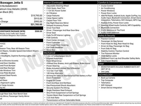 Used 2021 Volkswagen Jetta S w/ Driver Assistance Package FWD image 12