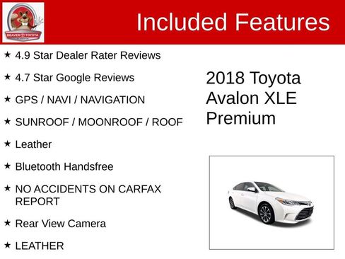 Used 2018 Toyota Avalon XLE Premium FWD image 4