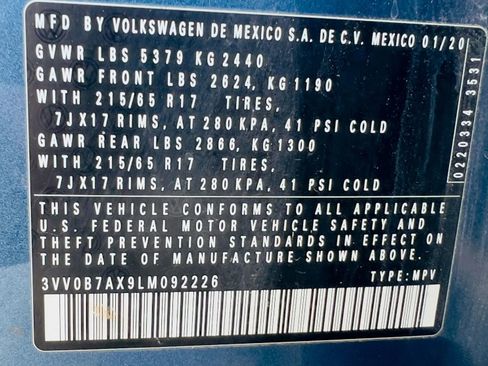 Used 2020 Volkswagen Tiguan S w/ 3rd Row Seat Package image 22