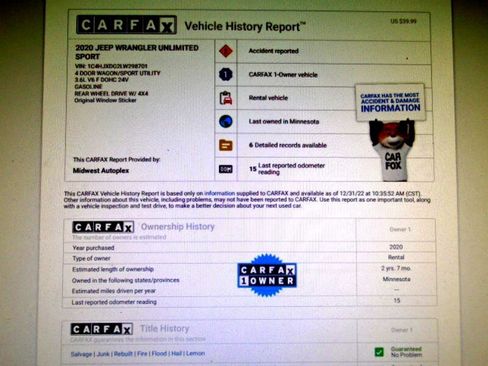 Used 2020 Jeep Wrangler Unlimited Sport S image 10