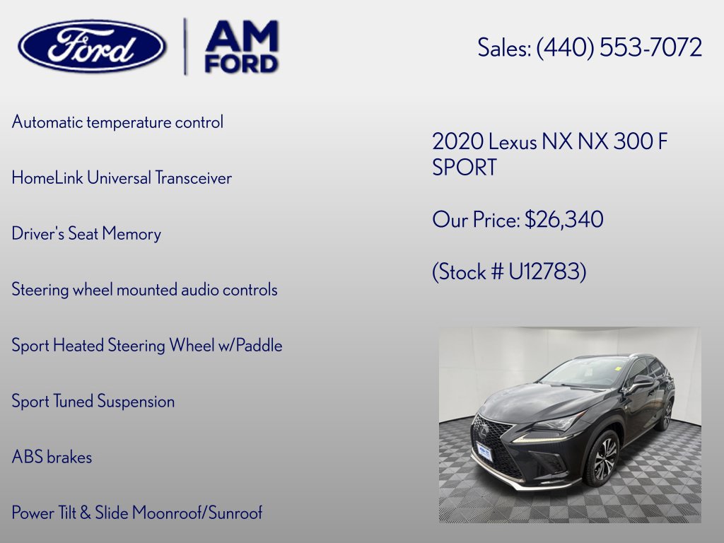 Used 2020 Lexus NX 300 F Sport w/ F Sport Premium Package AWD/4WD image 30