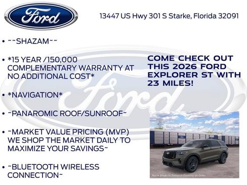New 2026 Ford Explorer ST w/ Sun And Sound Package AWD/4WD image 5