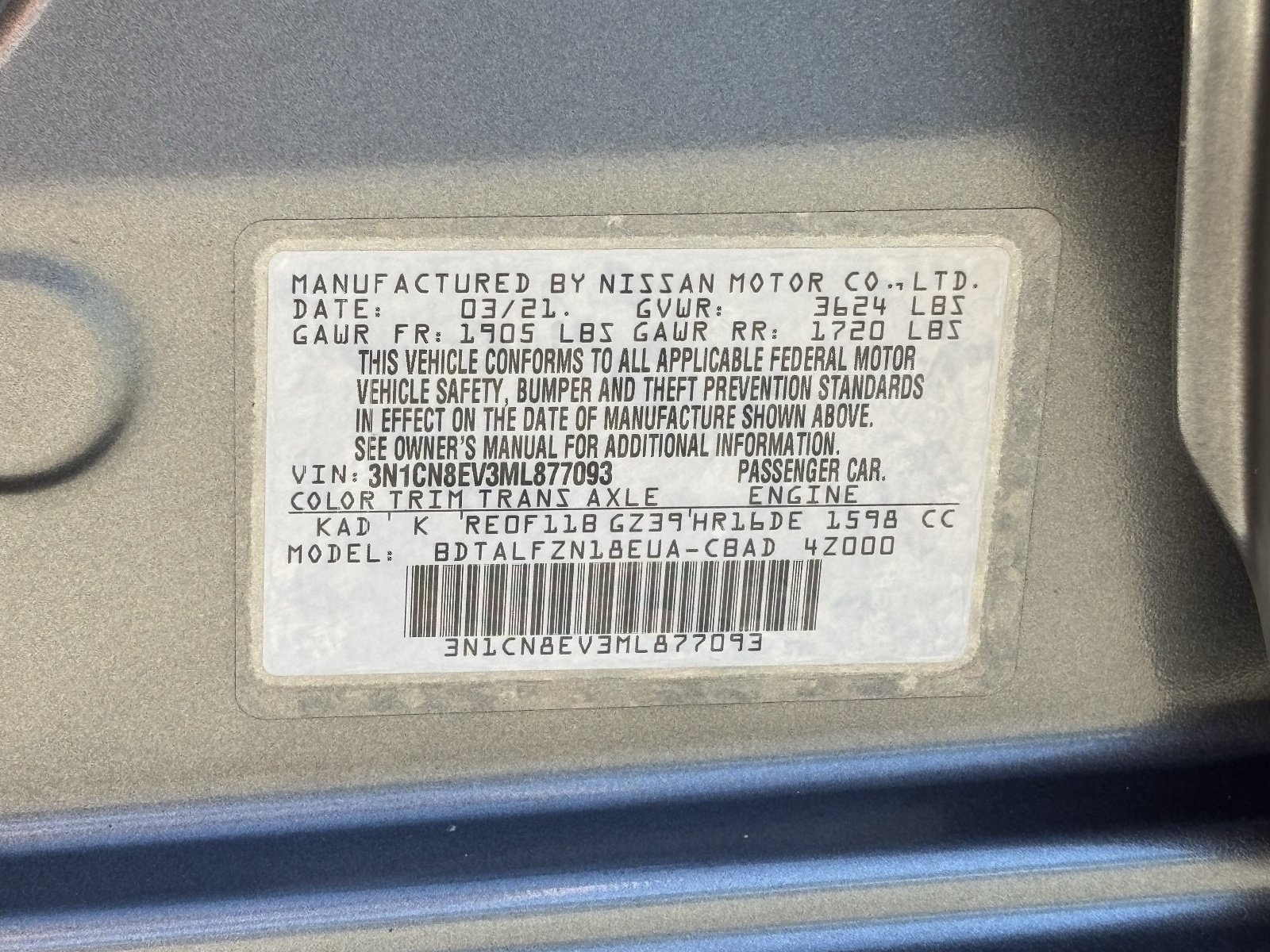 Used 2021 Nissan Versa SV FWD image 32