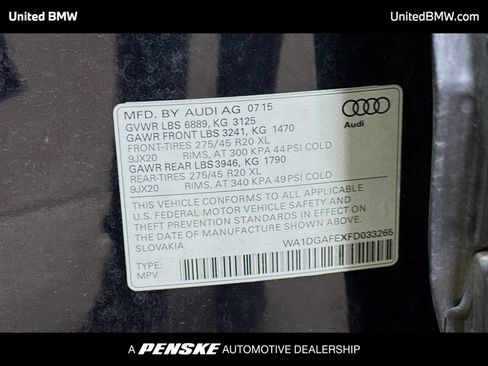 Used 2015 Audi Q7 3.0T S line Prestige w/ S Line Package AWD/4WD image 15