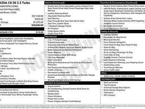Certified 2023 MAZDA CX-50 AWD 2.5 Turbo w/ Cargo Package image 38