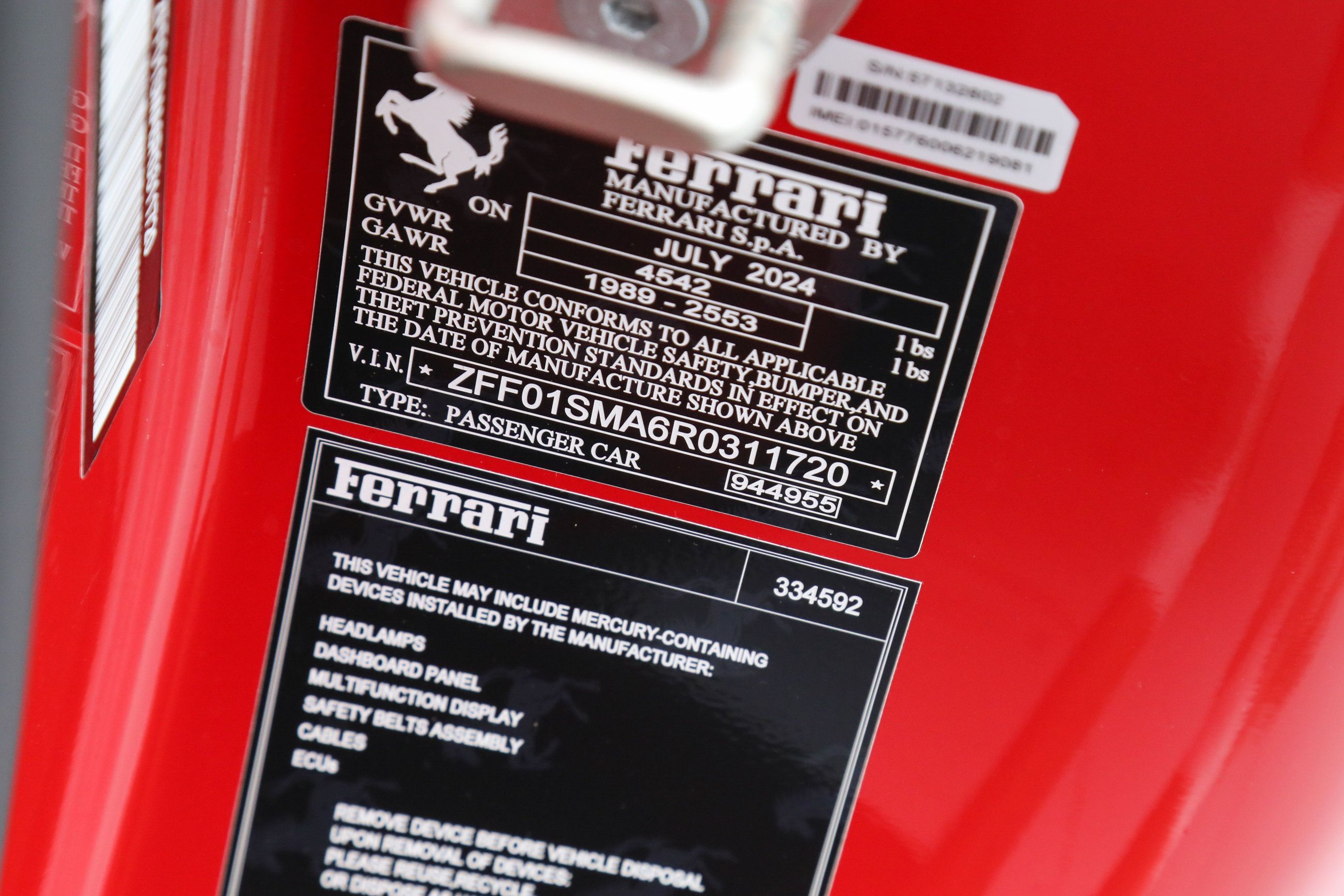 Certified 2024 Ferrari 296 GTS RWD image 43