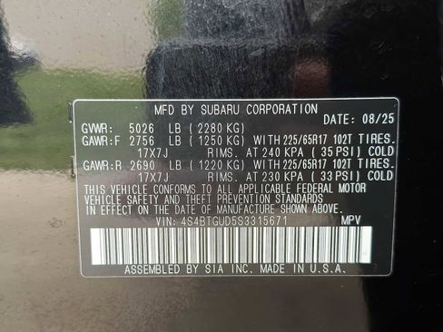 Used 2025 Subaru Outback Wilderness AWD/4WD image 66