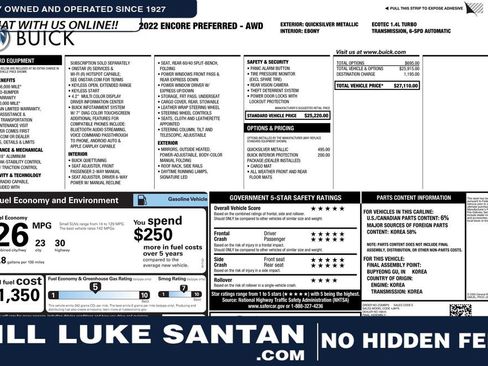 Used 2022 Buick Encore Preferred image 1