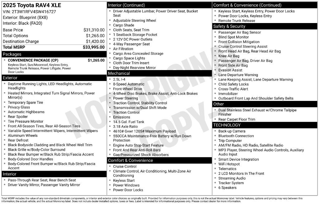 Used 2025 Toyota RAV4 XLE w/ Convenience Package FWD image 37