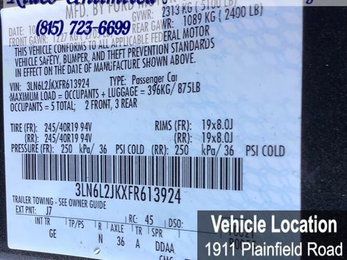 Used 2015 Lincoln MKZ AWD w/ Equipment Group 102A Reserve image 26