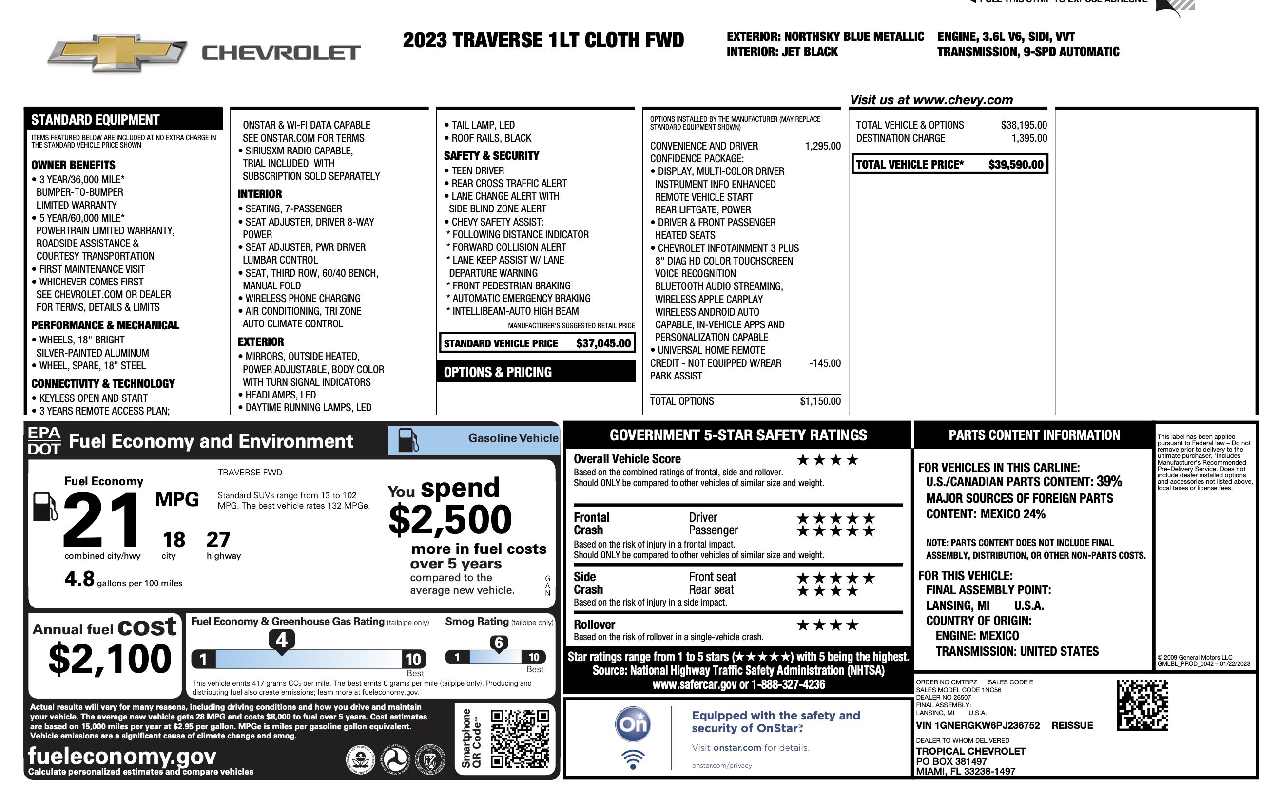 Used 2023 Chevrolet Traverse LT FWD image 4