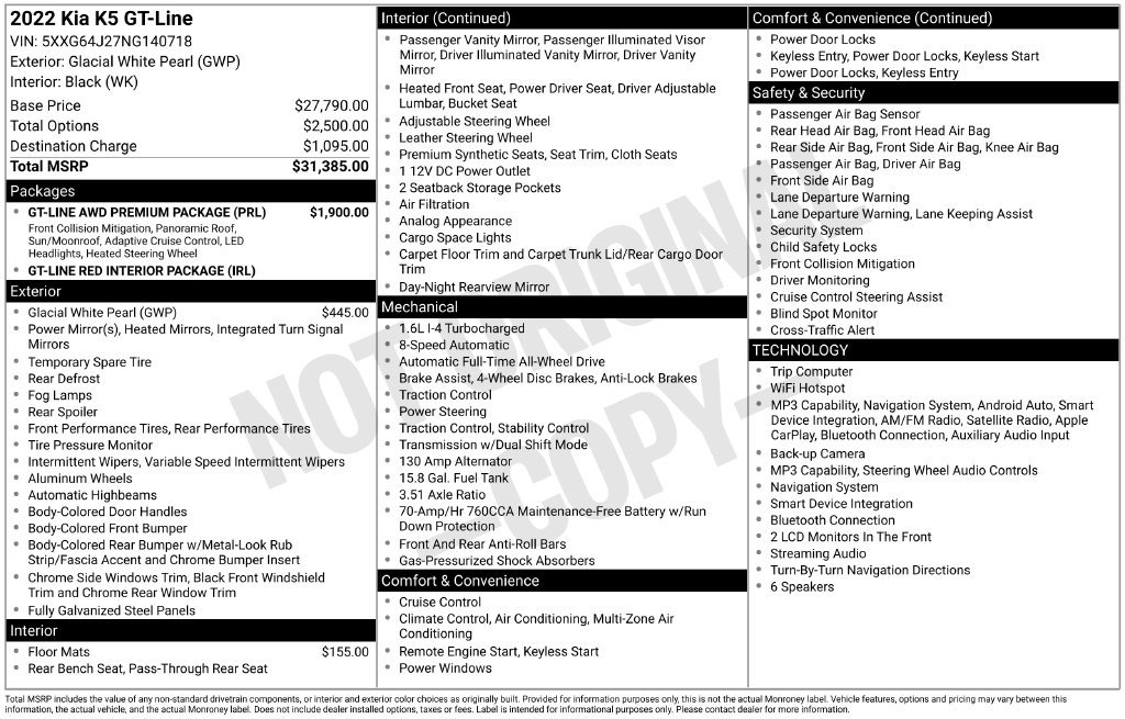 Used 2022 Kia K5 GT-Line w/ GT-Line Awd Premium Package image 20