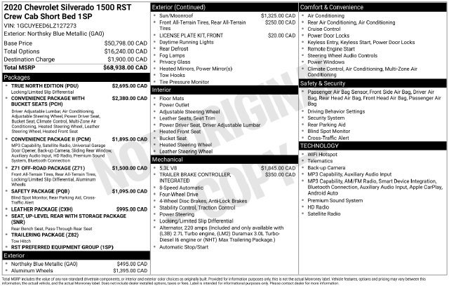 Used 2020 Chevrolet Silverado 1500 RST w/ True North Edition AWD/4WD image 2