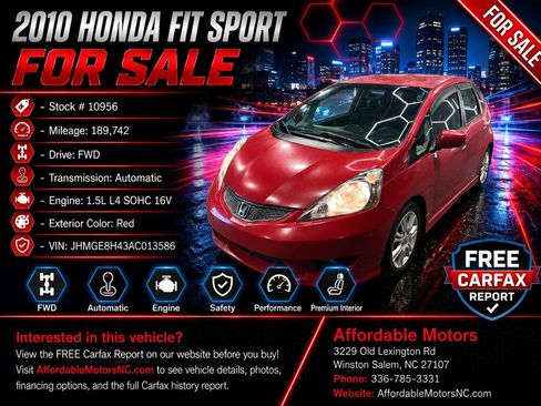 Used 2010 Honda Fit Sport image 1