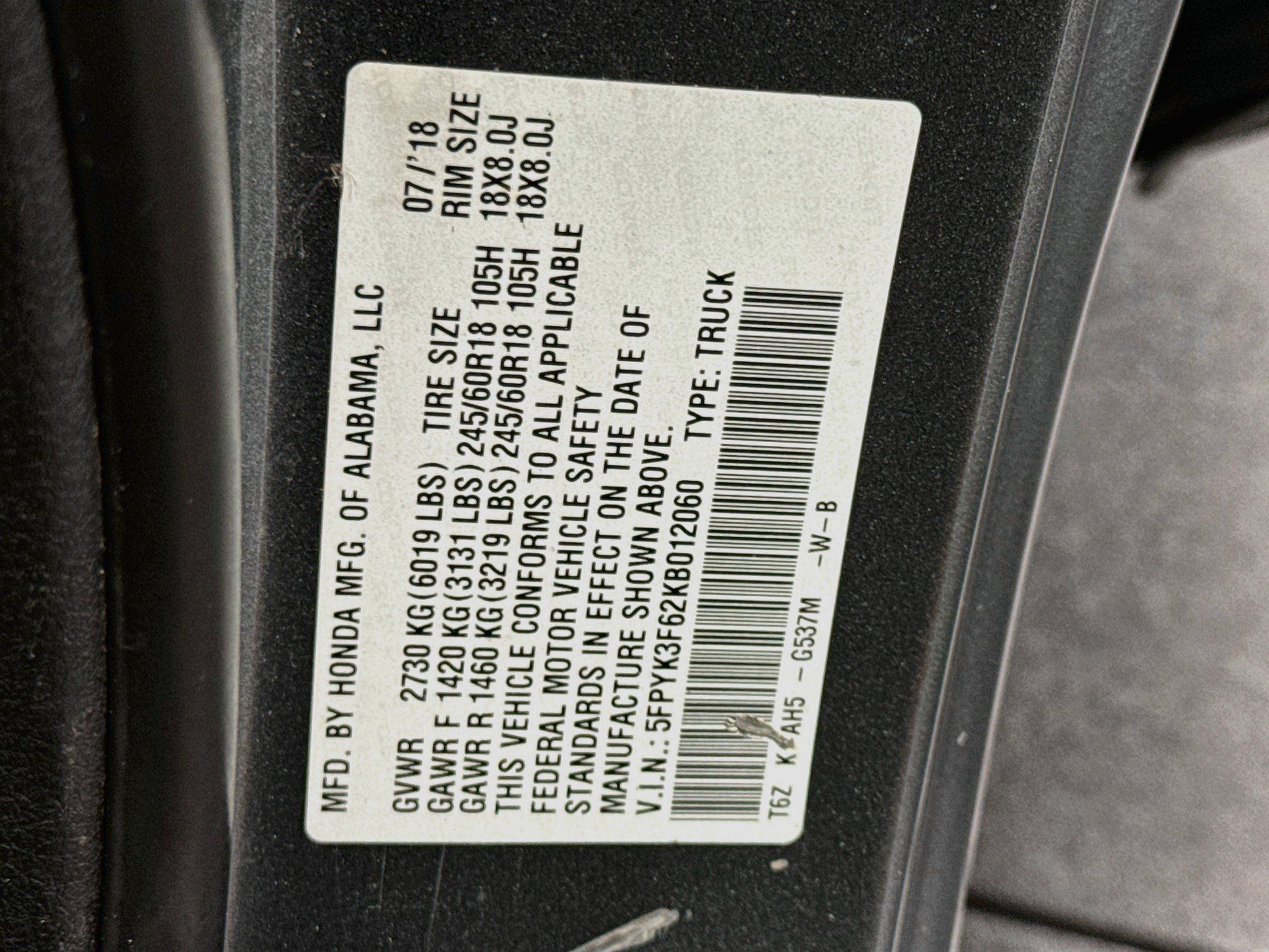 Used 2019 Honda Ridgeline RTL-T image 12