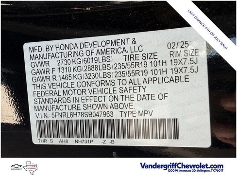 Used 2025 Honda Odyssey Sport-L image 31